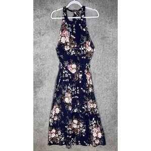 FLOERNS Maxi‎ Dress Womens Size Large Sleeveless Floral Polyester Belted NWT